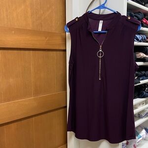 Deep Plum Purple Sleeveless Top